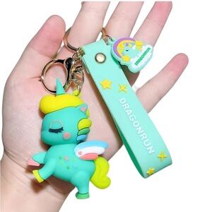 Dragon Run Unicorn 3D Silicone Keychain